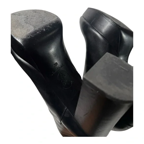 ASH Amazon Black leather platform ankle boots - Picture 6 of 7